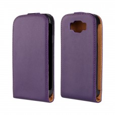 Samsung Galaxy Grand Neo i9060 - Genuine Leather Up Down Flip Protective Phone Cover Case - Purple